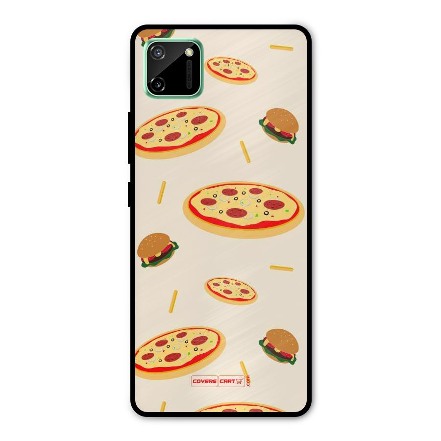 Pizza and Burger Love Metal Back Case for Realme C11
