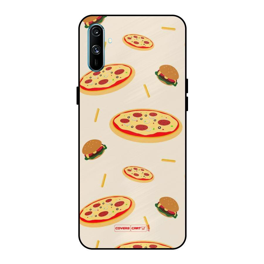 Pizza and Burger Love Metal Back Case for Realme C3