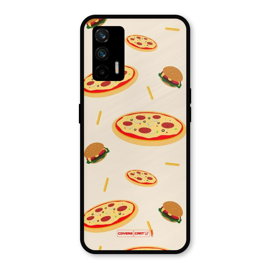 Pizza and Burger Love Metal Back Case for Realme GT 5G