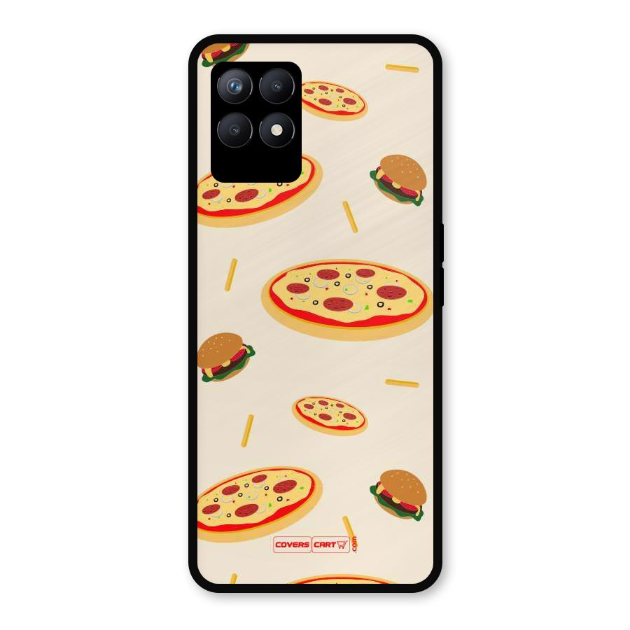 Pizza and Burger Love Metal Back Case for Realme Narzo 50