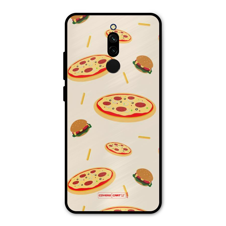 Pizza and Burger Love Metal Back Case for Redmi 8