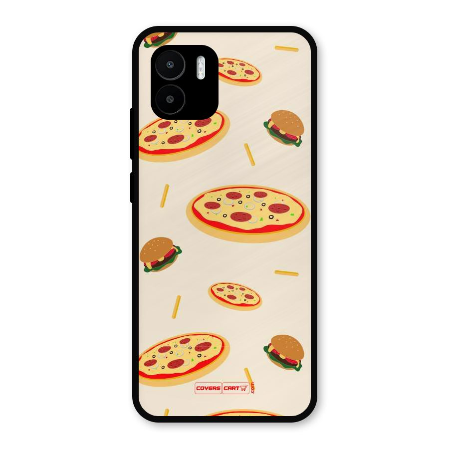 Pizza and Burger Love Metal Back Case for Redmi A2