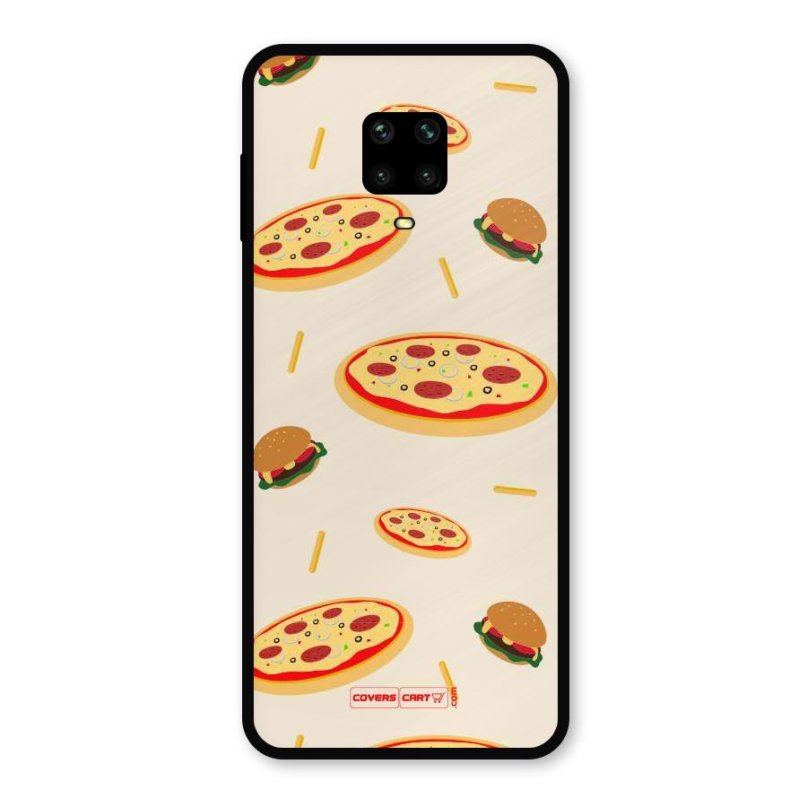 Pizza and Burger Love Metal Back Case for Redmi Note 10 Lite