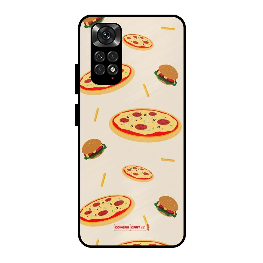 Pizza and Burger Love Metal Back Case for Redmi Note 11 Pro
