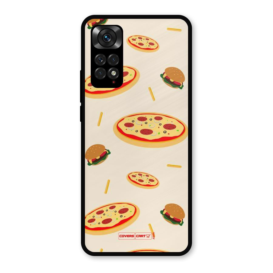 Pizza and Burger Love Metal Back Case for Redmi Note 11s