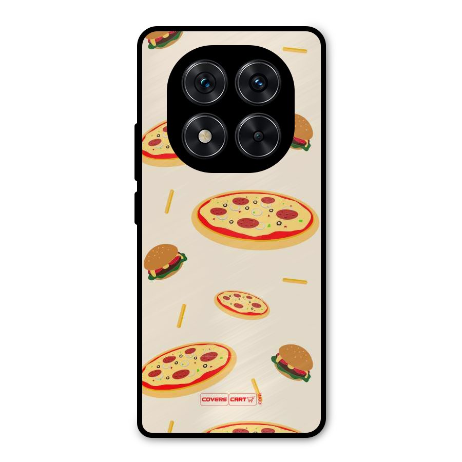 Pizza and Burger Love Metal Back Case for Redmi Note 14 Pro 5G