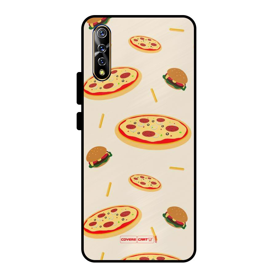 Pizza and Burger Love Metal Back Case for Vivo S1