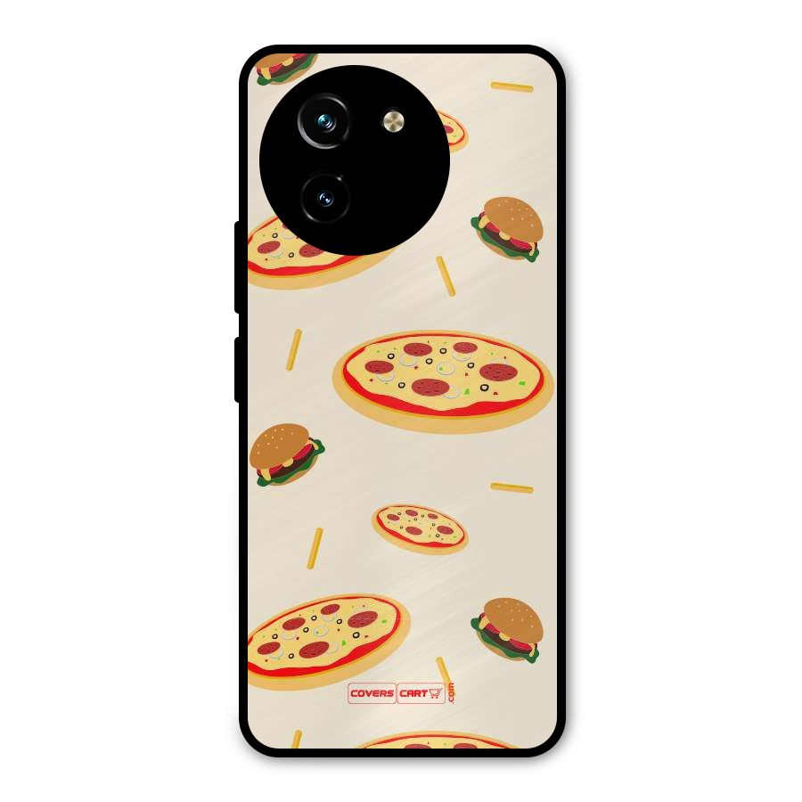 Pizza and Burger Love Metal Back Case for Vivo T3x