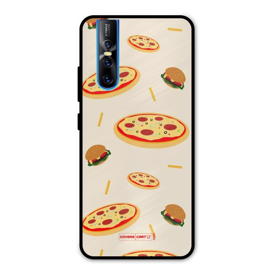 Pizza and Burger Love Metal Back Case for Vivo V15 Pro