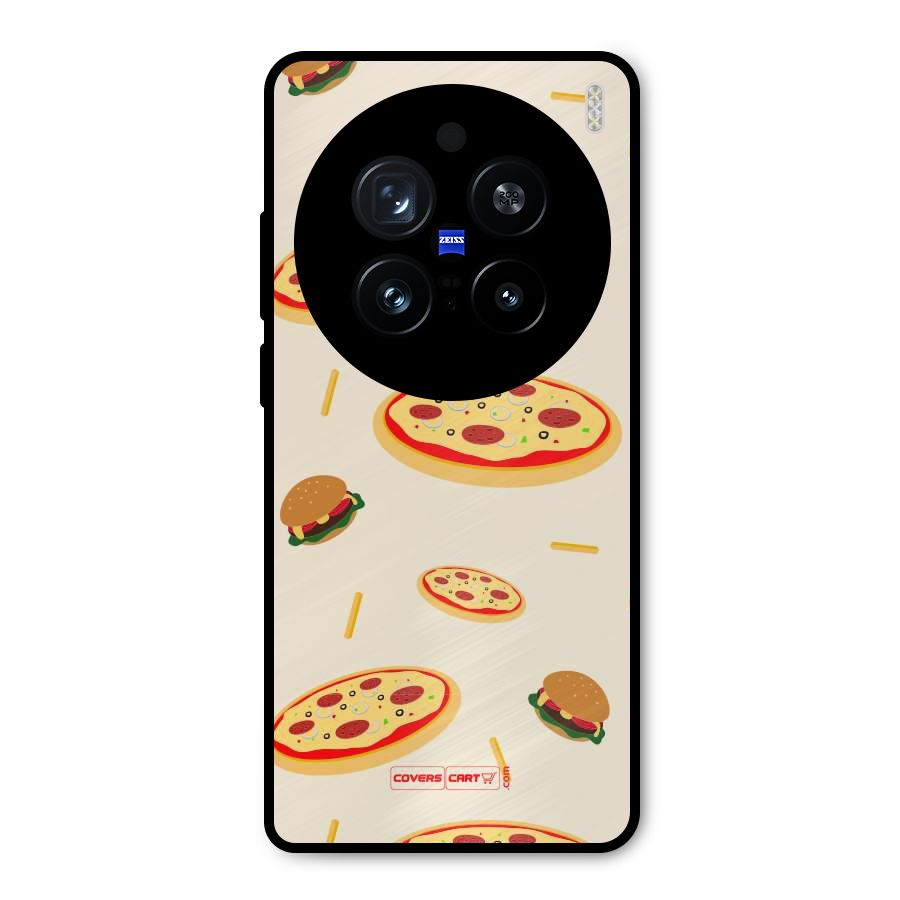 Pizza and Burger Love Metal Back Case for Vivo X200 Pro