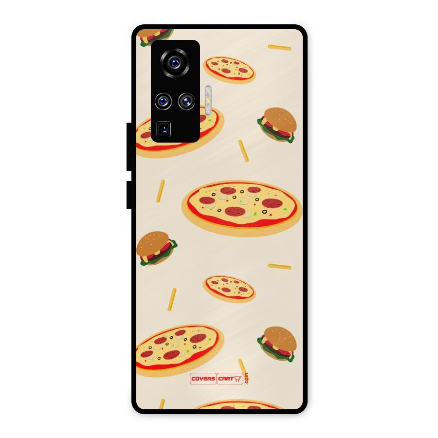 Pizza and Burger Love Metal Back Case for Vivo X50 Pro