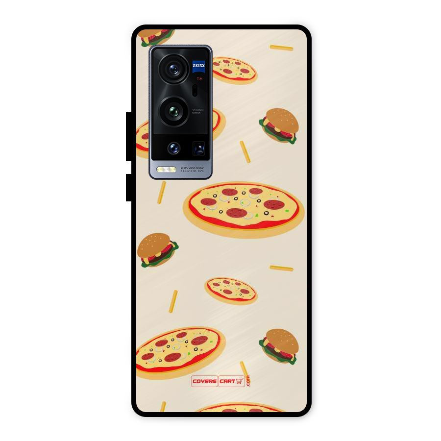 Pizza and Burger Love Metal Back Case for Vivo X60 Pro Plus