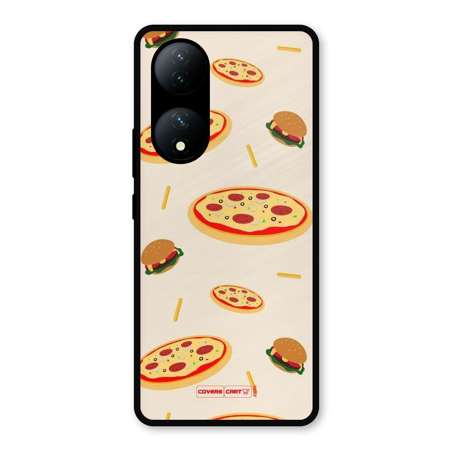 Pizza and Burger Love Metal Back Case for Vivo Y100a
