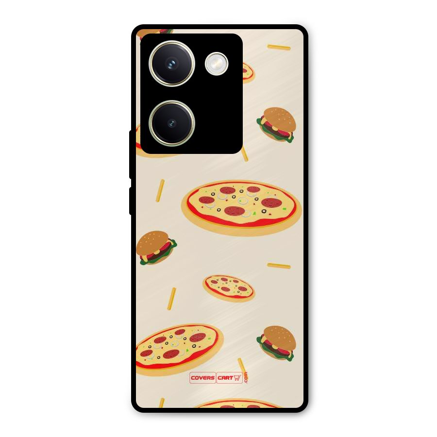 Pizza and Burger Love Metal Back Case for Vivo Y200 Pro