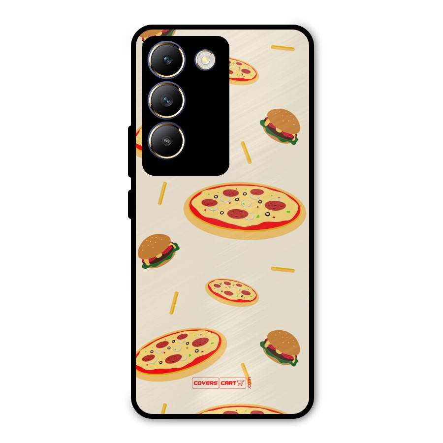 Pizza and Burger Love Metal Back Case for Vivo Y200e