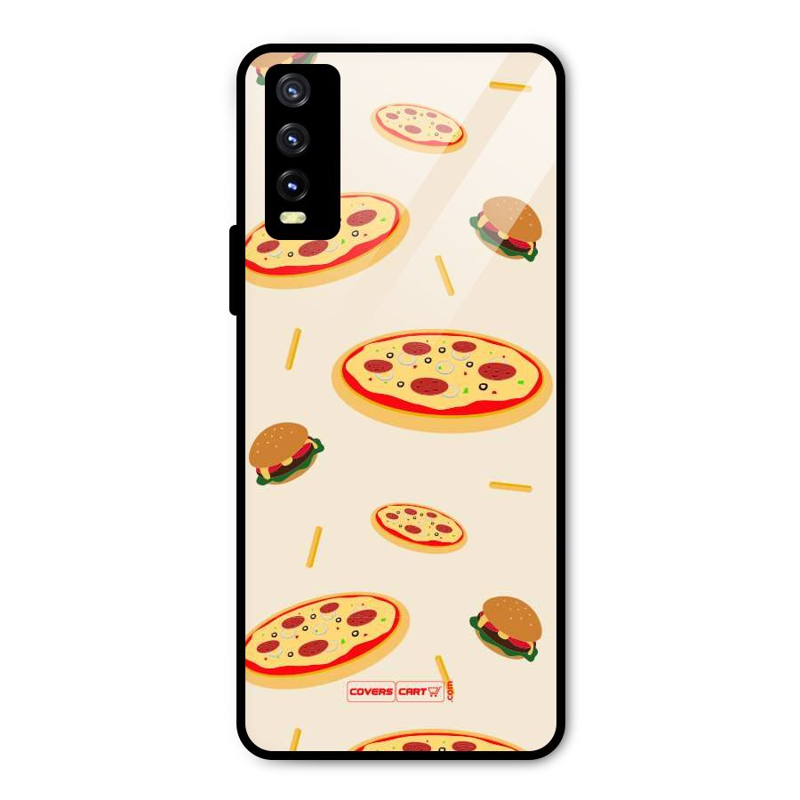 Pizza and Burger Love Metal Back Case for Vivo Y20t