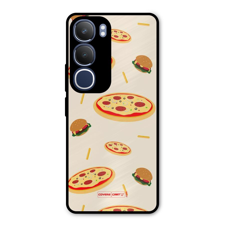 Pizza and Burger Love Metal Back Case for Vivo Y29