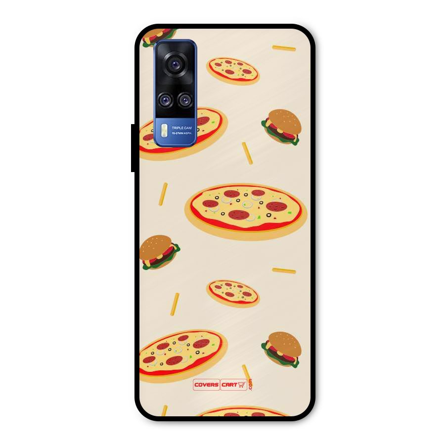 Pizza and Burger Love Metal Back Case for Vivo Y51A