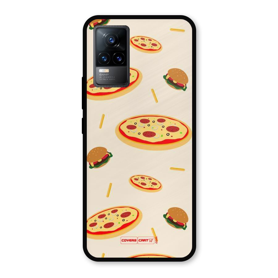 Pizza and Burger Love Metal Back Case for Vivo Y73