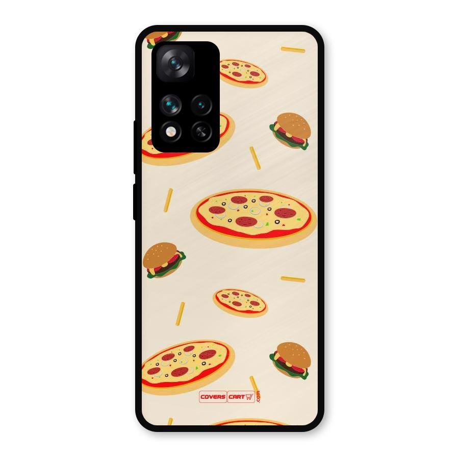 Pizza and Burger Love Metal Back Case for Xiaomi 11i Hypercharge 5G