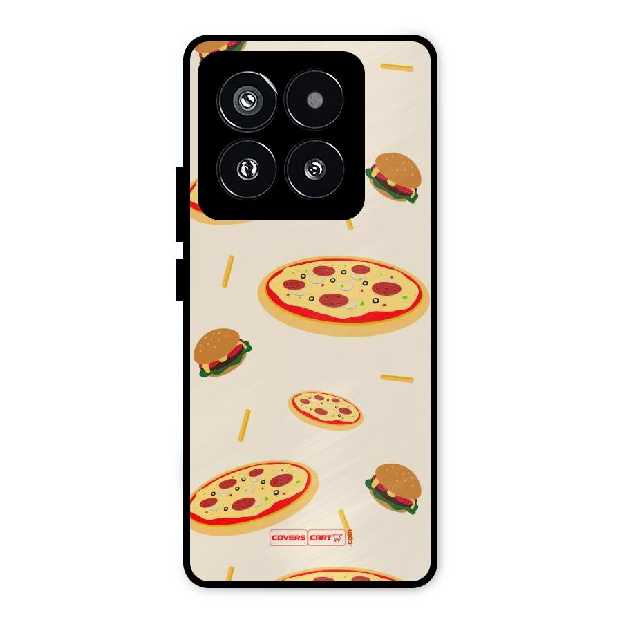 Pizza and Burger Love Metal Back Case for Xiaomi 14 Pro