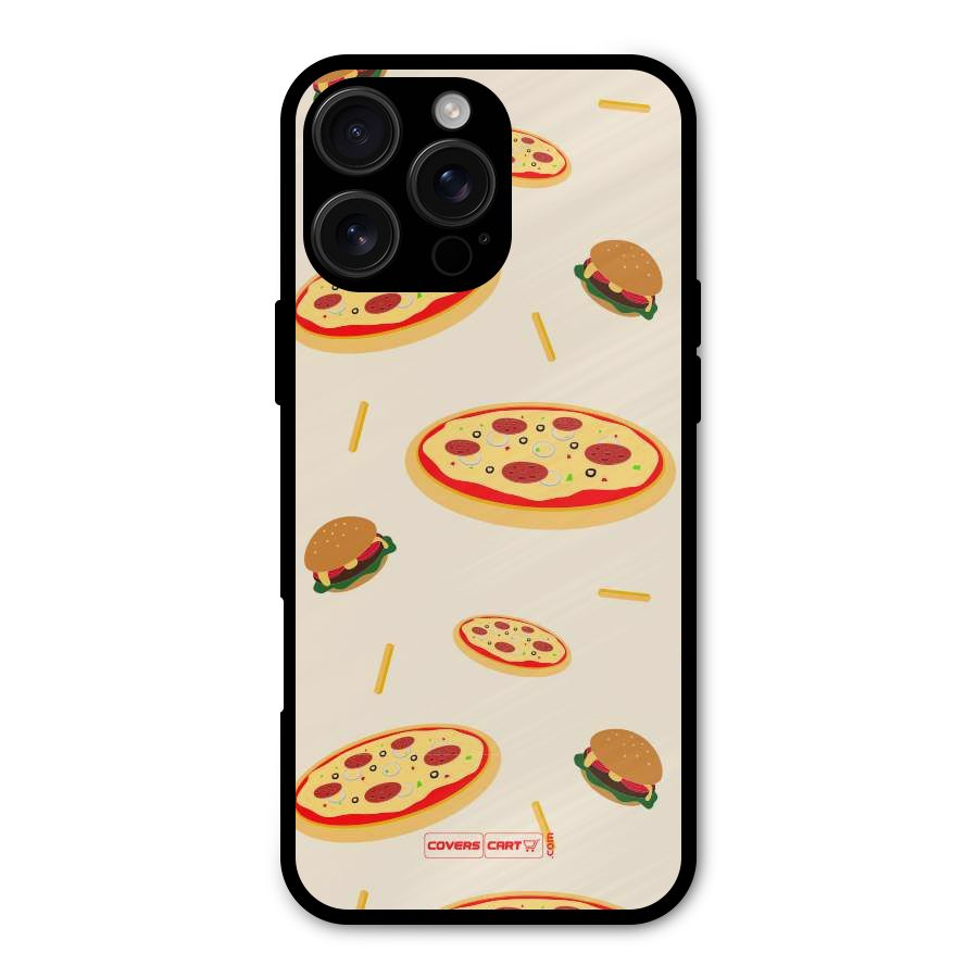 Pizza and Burger Love Metal Back Case for iPhone 16 Pro Max