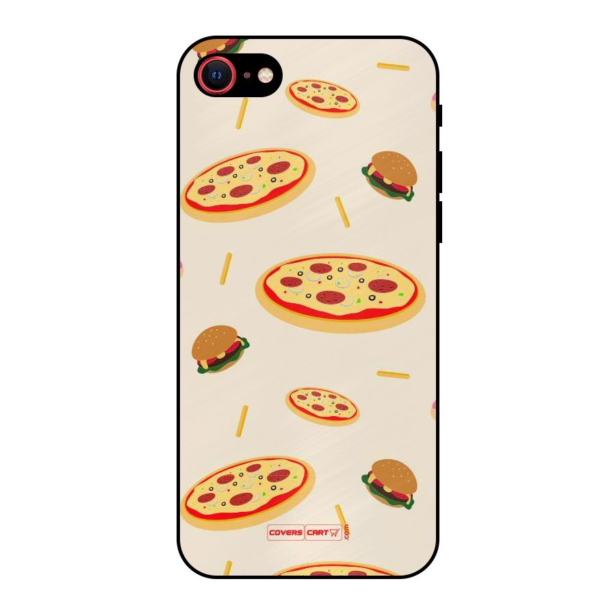 Pizza and Burger Love Metal Back Case for iPhone 7