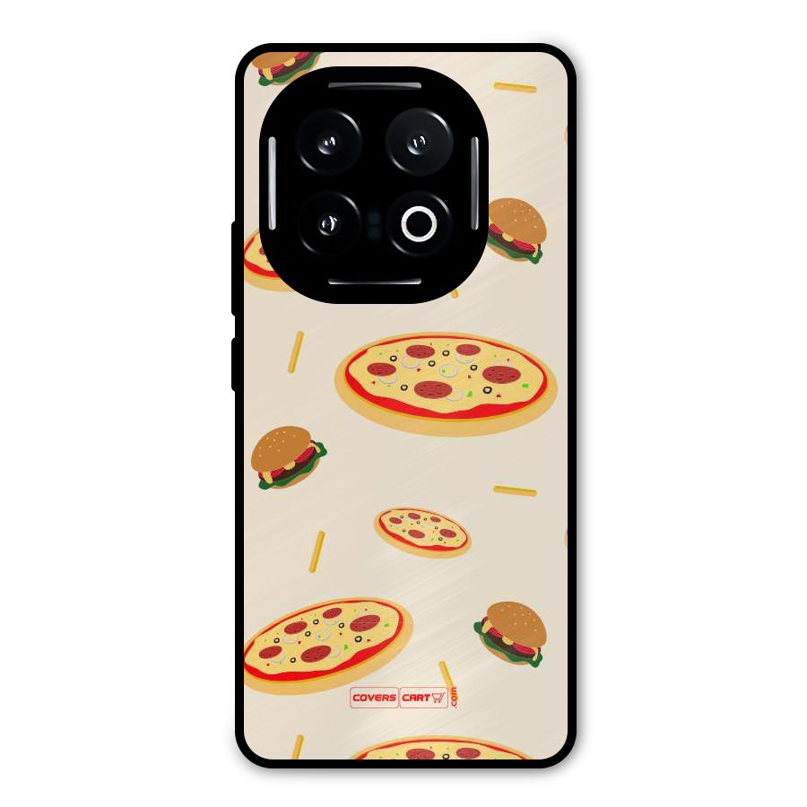 Pizza and Burger Love Metal Back Case for iQOO 13