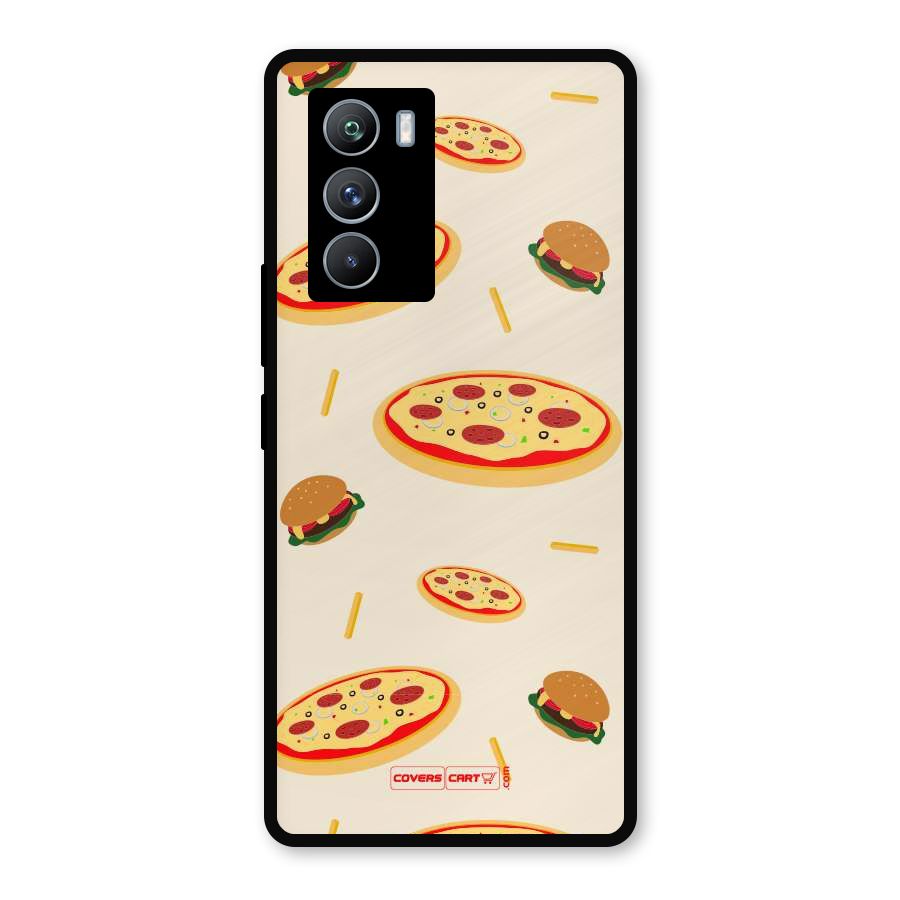 Pizza and Burger Love Metal Back Case for iQOO 9 SE