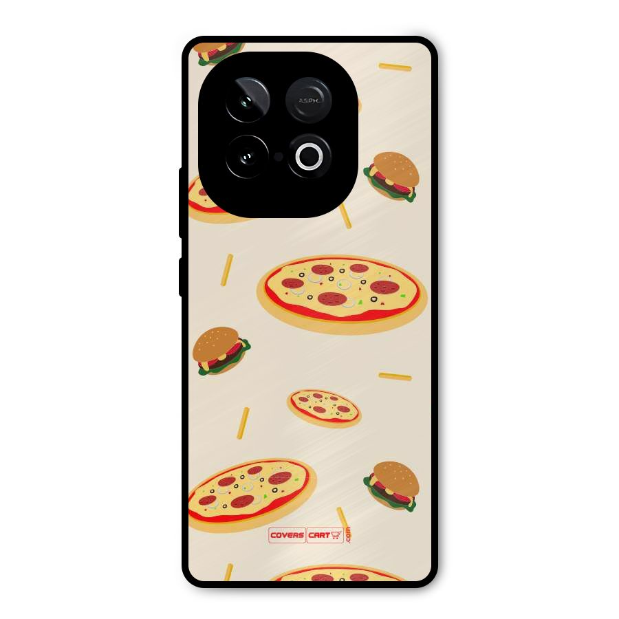 Pizza and Burger Love Metal Back Case for iQOO Neo 10