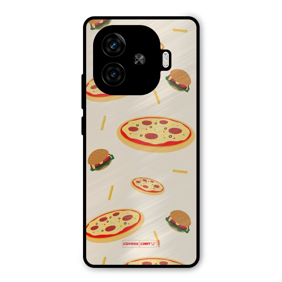 Pizza and Burger Love Metal Back Case for iQOO Neo 10R