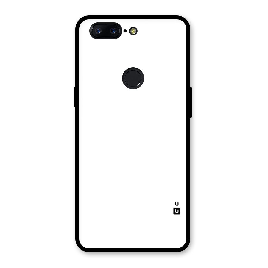 Plain White Glass Back Case for OnePlus 5T
