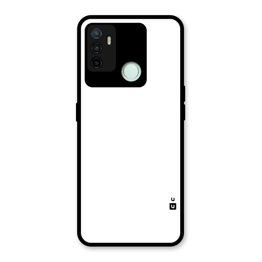 Plain White Glass Back Case for Oppo A53