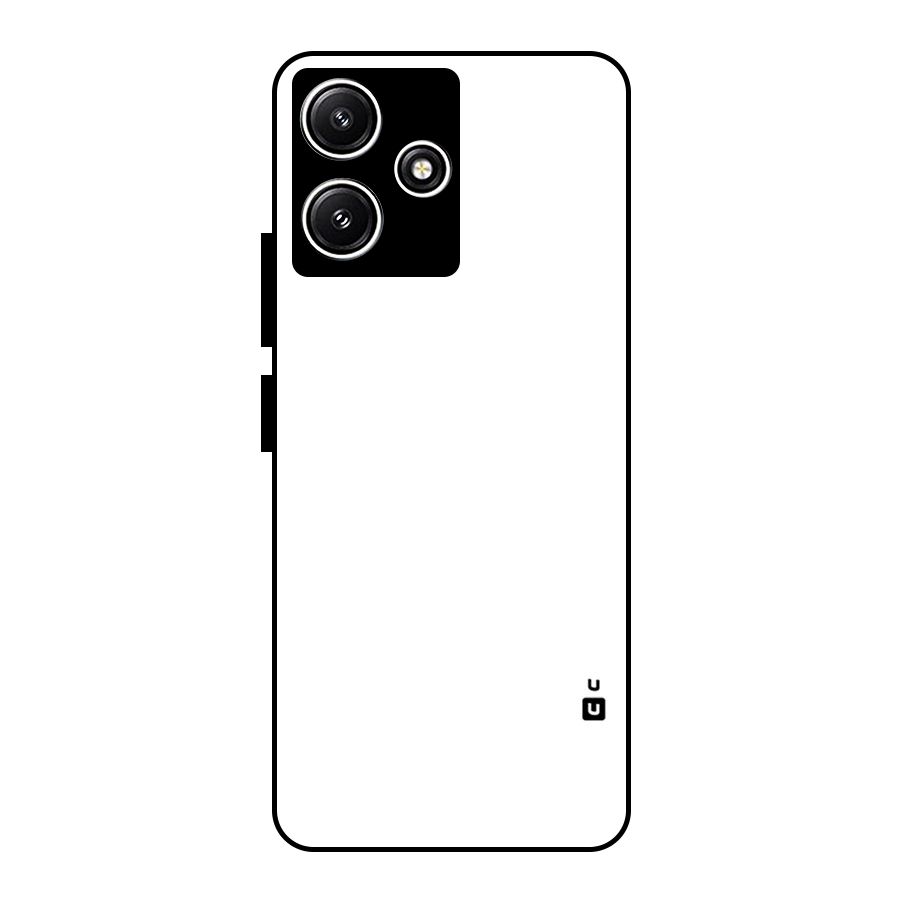 Plain White Glass Back Case for Poco M6 Pro