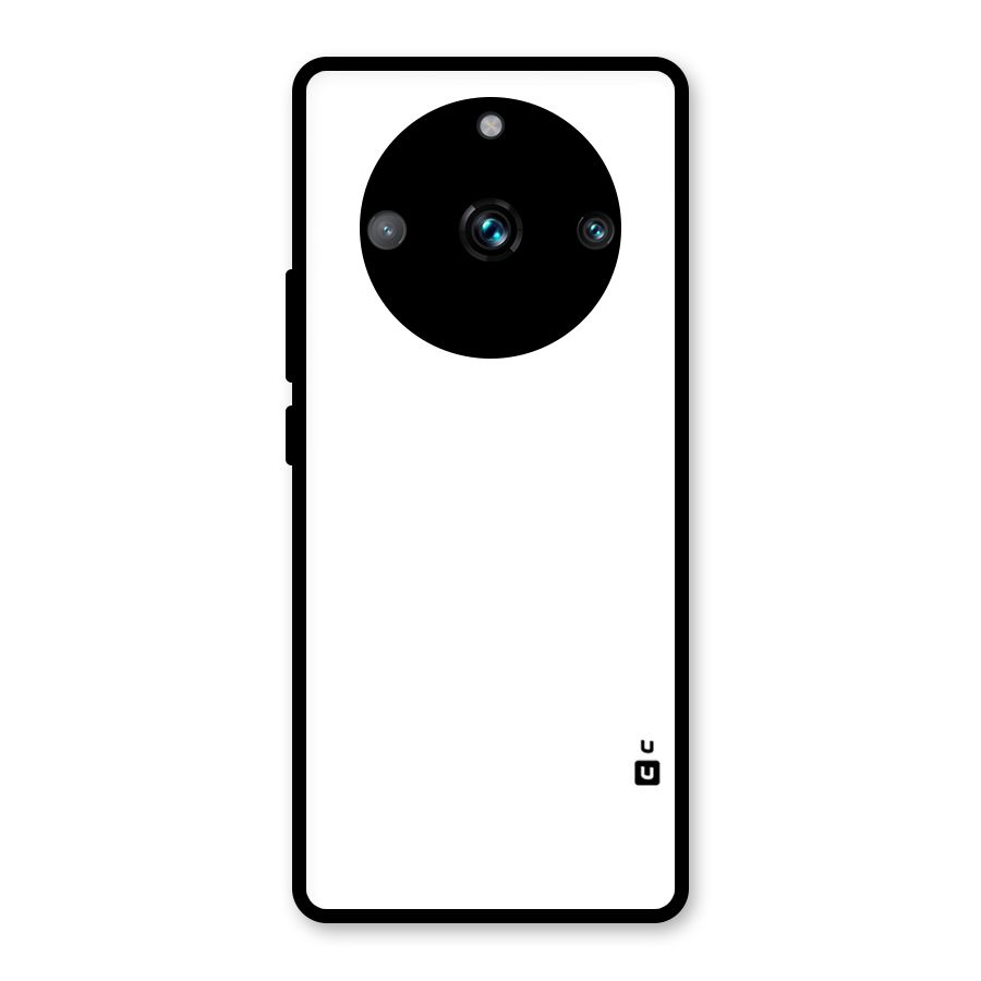 Plain White Glass Back Case for Realme 11 Pro
