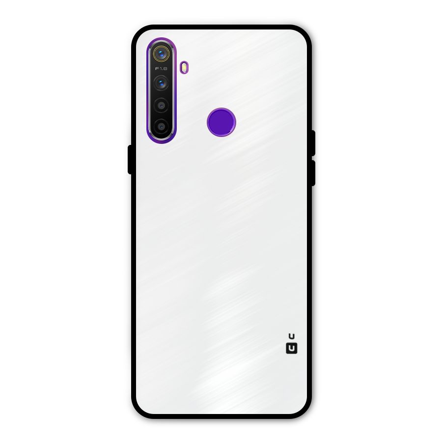 Plain White Glass Back Case for Realme 5s