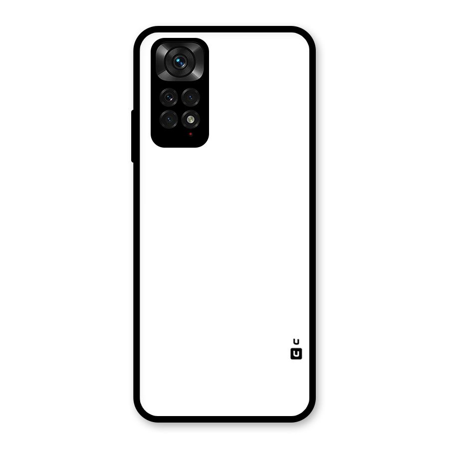 Plain White Glass Back Case for Redmi Note 11S