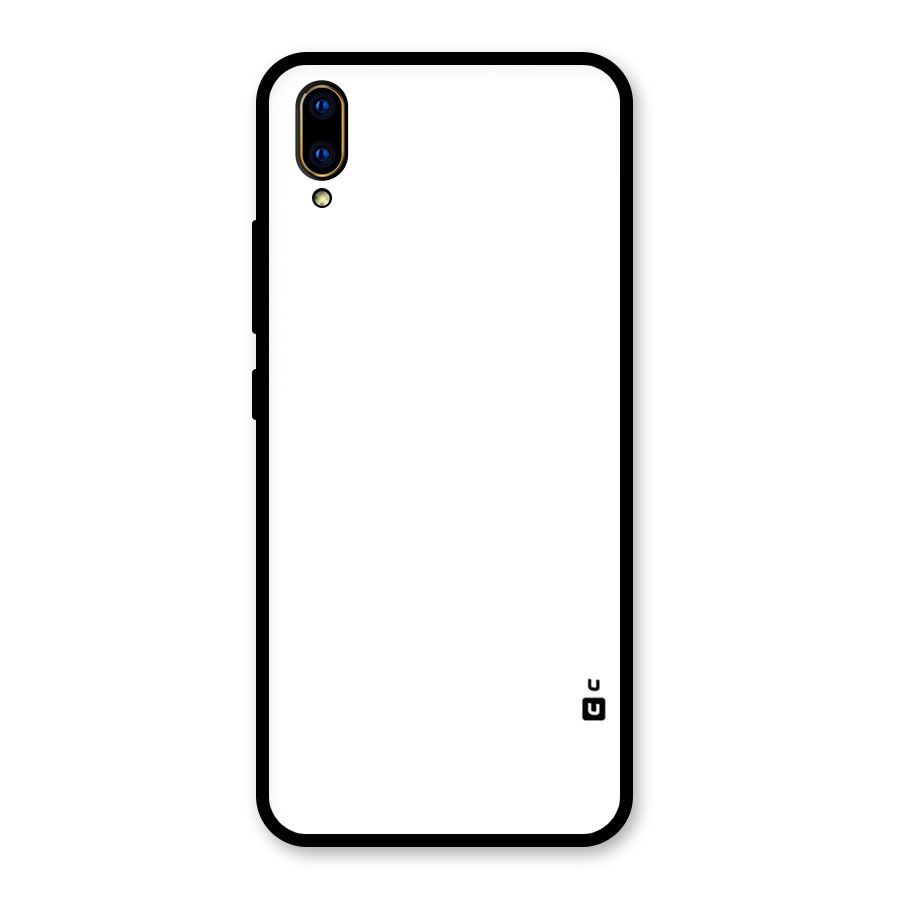 Plain White Glass Back Case for Vivo V11 Pro