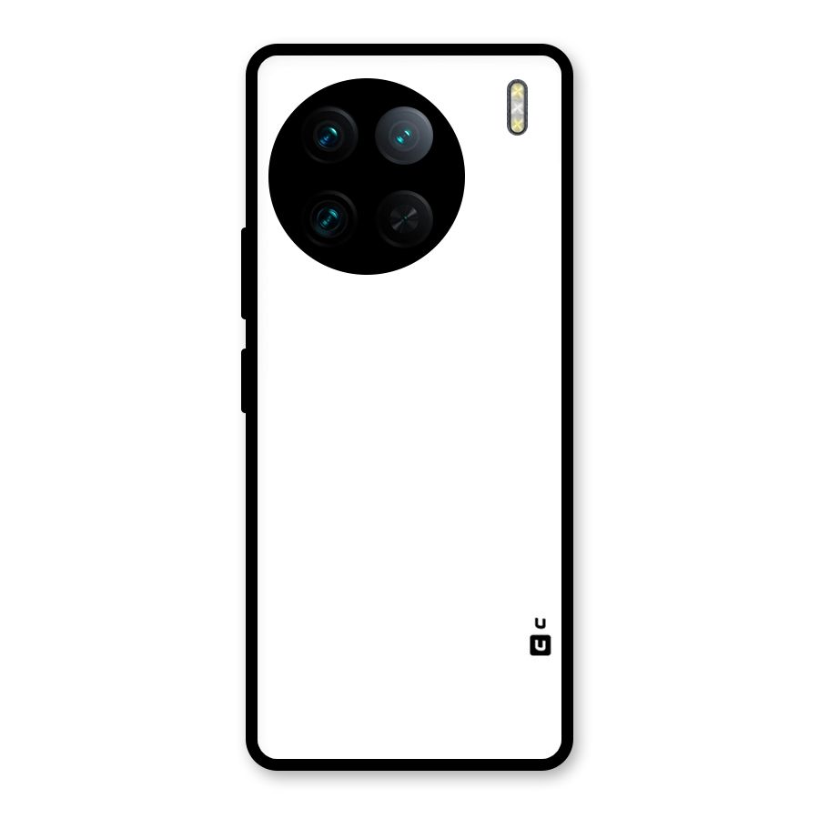 Plain White Glass Back Case for Vivo X90 Pro