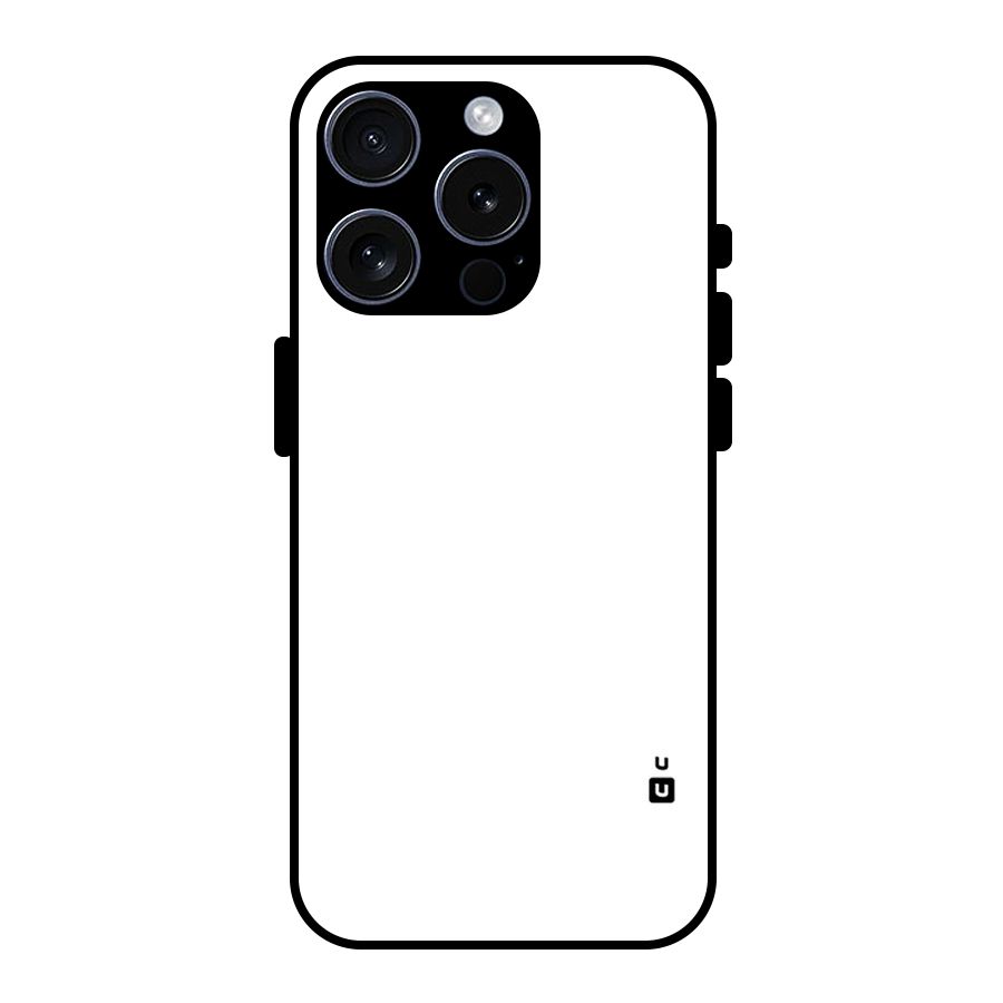 Plain White Glass Back Case for iPhone 15 Pro