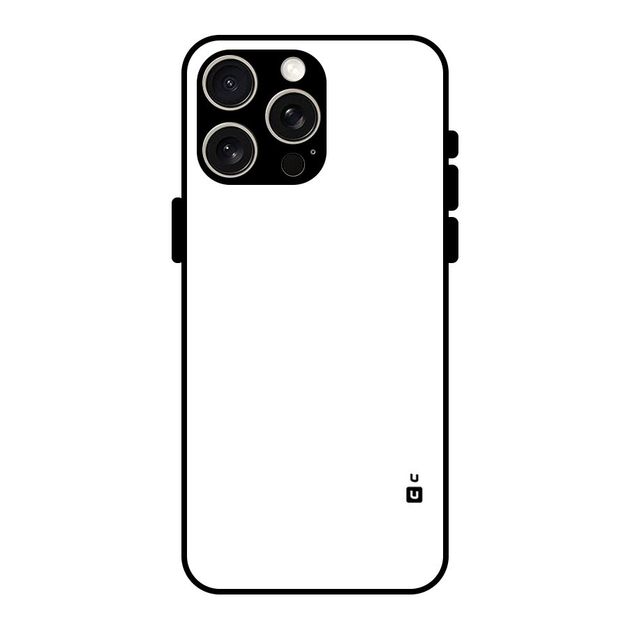 Plain White Glass Back Case for iPhone 15 Pro Max