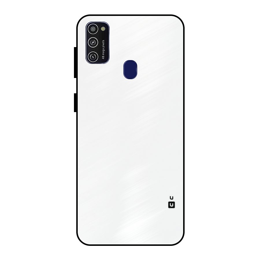 Plain White Metal Back Case for Galaxy M21