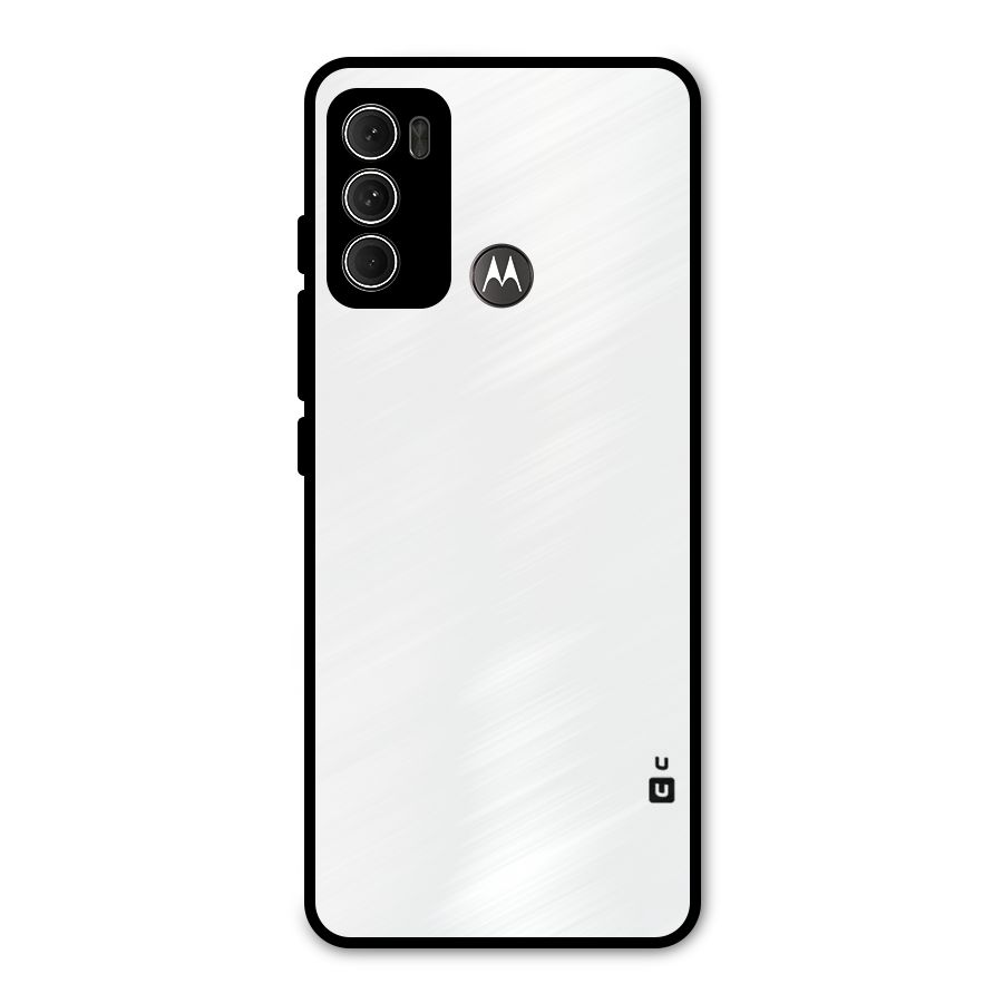 Plain White Metal Back Case for Moto G60
