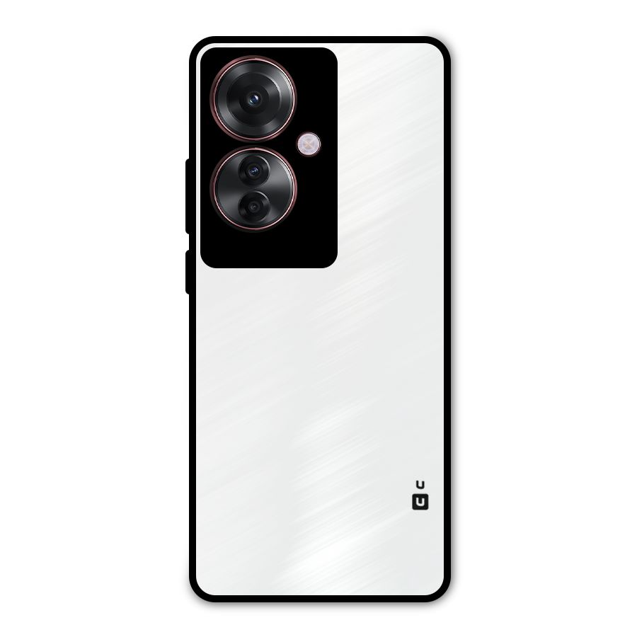Plain White Metal Back Case for Oppo F25 Pro