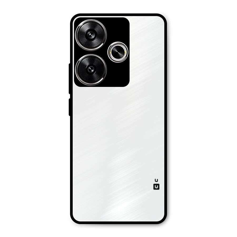 Plain White Metal Back Case for Poco F6
