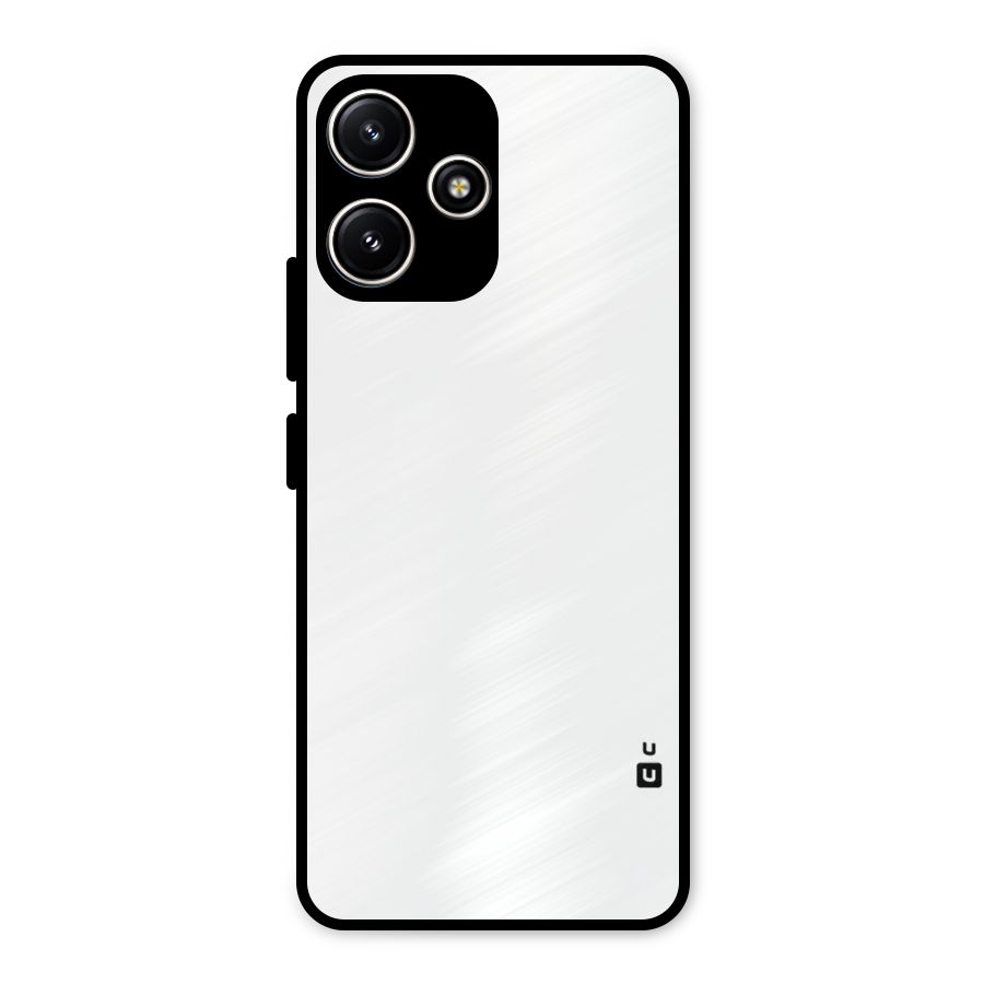 Plain White Metal Back Case for Poco M6 Pro