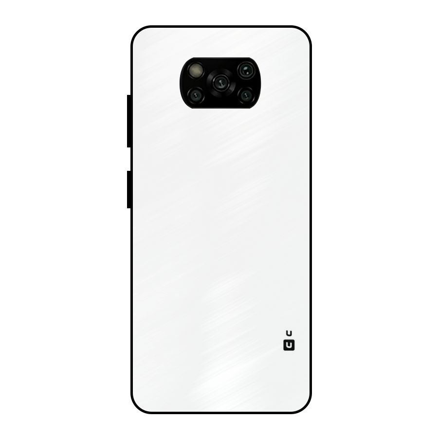 Plain White Metal Back Case for Poco X3
