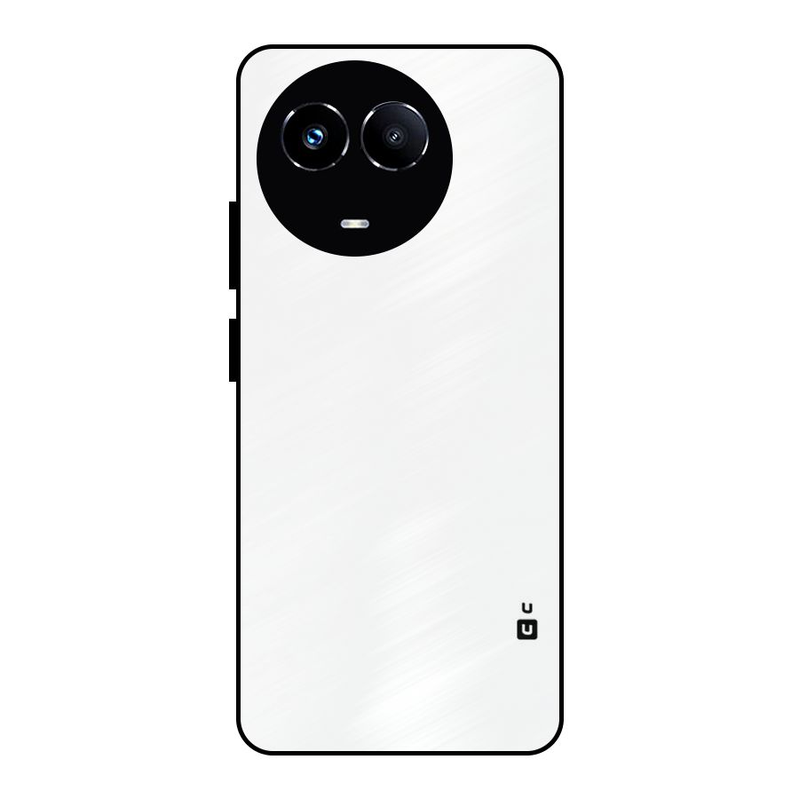 Plain White Metal Back Case for Realme 11X
