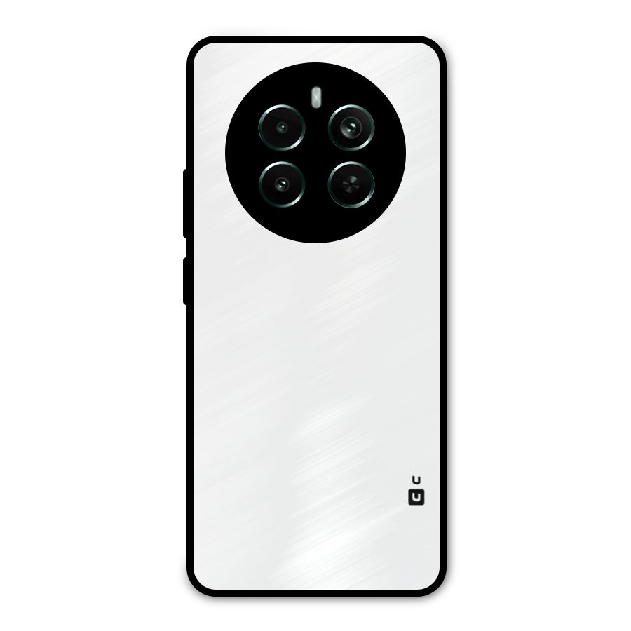Plain White Metal Back Case for Realme 12 Plus