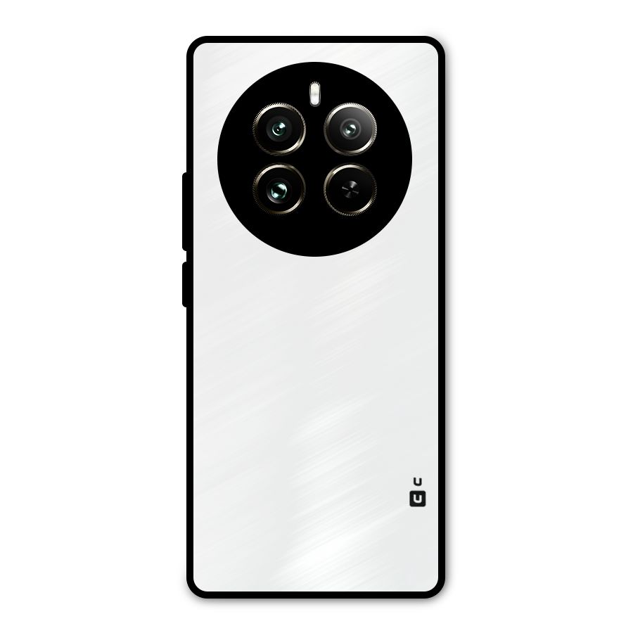 Plain White Metal Back Case for Realme 12 Pro